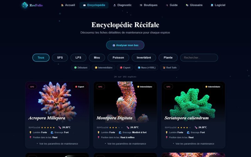 ReeFolio — site communautaire aquariophile